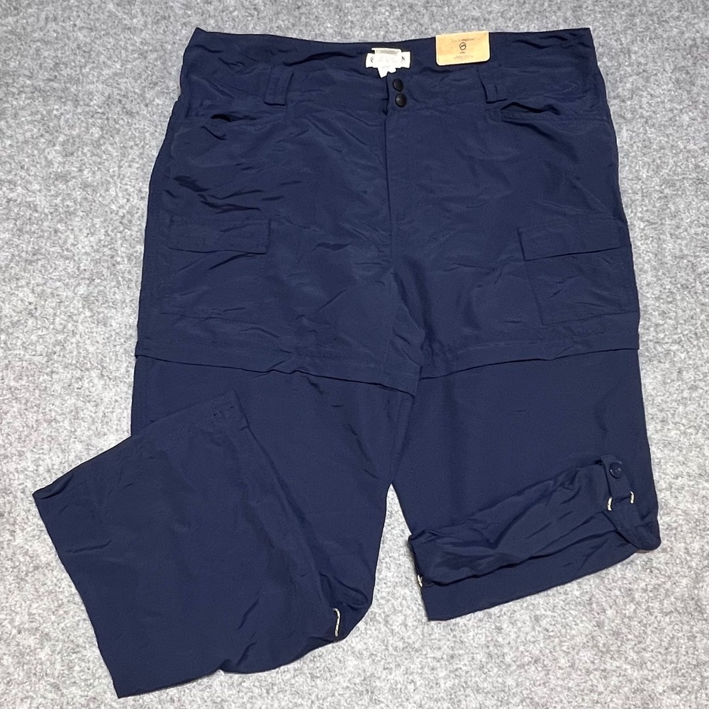 Magellan NWT Outdoors Womens 16 Navy Convertible Zip Off Cargo Hiking Pants